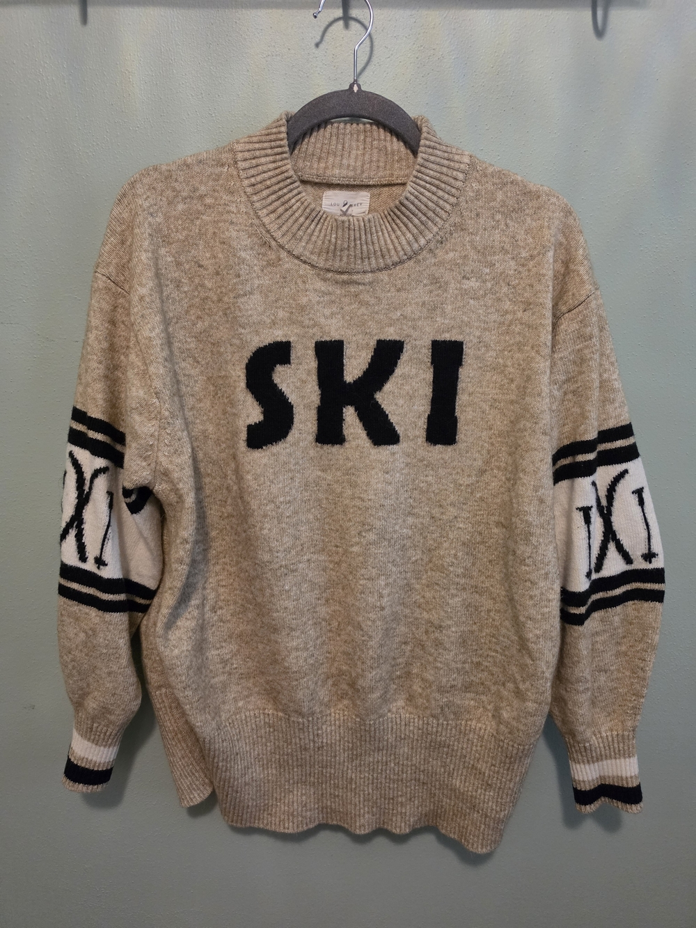 The Loft Lou & Grey 'SKI' Beige Crewneck Sweater